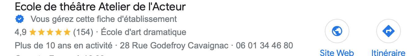 ecole acteur