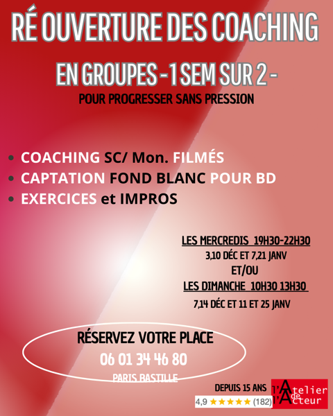 cours acteur, coaching, paris, école acteur